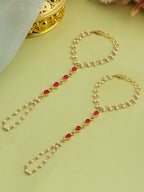 Ruby Raang Gulnaar Pearl Ruby Haath Phool - Distacart