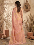 Shree Shyam Fashion Pink Tissue Silk Saree - Distacart