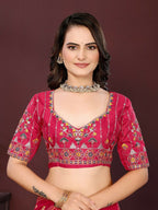 Ai Fashion Magenta Georgette Digital Print Party Wear Saree - Distacart