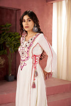 The52 Women's Gorgeous Rayon Fabric Thread Work Straight Kurta Palazzo Set - Distacart