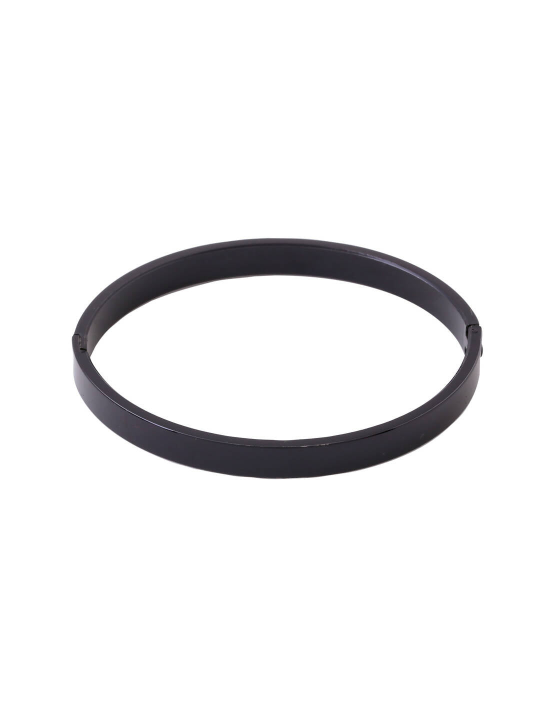 NVR Men's Black Metal Interlock Kada Bracelet - Distacart