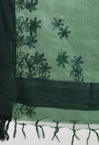 Mominos Fashion Moeza Women's Orgenza All Over Chikan Work Bottle Green Dupatta - Distacart