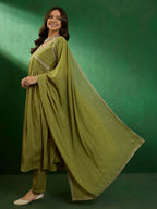 The52 Women's Beautiful Georgette Fabric Embroidery Work Straight Kurta Pant and Dupatta Set - Distacart