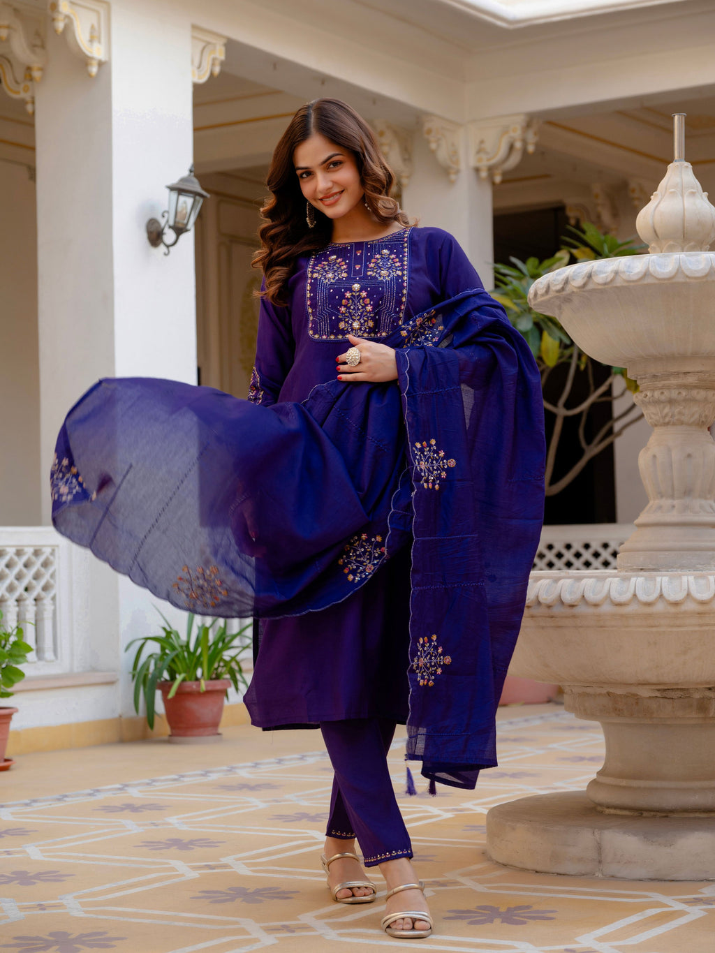 Pramukh Fab Violet Color Viscose Mango Silk Kurta Set - Distacart