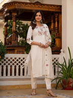 Pramukh Fab White Color Viscose Mango Silk Kurta Set - Distacart