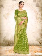 Vardha Kelly Green Woven Banarasi Saree