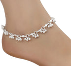 AanyaCentric Silver Plated Alloy Payal Indian Traditional Ethnic Fashion Imitation Jewellery Foot Chain - Distacart