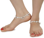 AanyaCentric Silver Plated White Metal Payal Indian Traditional Ethnic Fashion Imitation Jewellery Foot Chain - Distacart