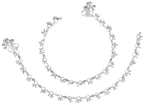 AanyaCentric Silver Plated Traditional Anklets Payal - Classic and Stylish for Women and Girls - Distacart