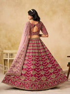 Monjolika Fashion Rani Pink Color Zari Embroidered Work Art Silk A Line Lehenga Choli - Distacart