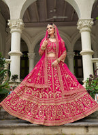 Monjolika Fashion Rani Pink Butterfly Net Embroidered Work Stunning Lehenga For Wedding Season - Distacart