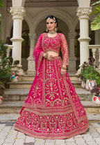 Monjolika Fashion Rani Pink Butterfly Net Embroidered Work Stunning Lehenga For Wedding Season - Distacart