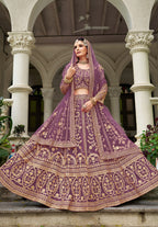 Monjolika Fashion Purple Butterfly Net Embroidered Work Stunning Lehenga For Wedding Season - Distacart
