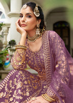 Monjolika Fashion Purple Butterfly Net Embroidered Work Stunning Lehenga For Wedding Season - Distacart