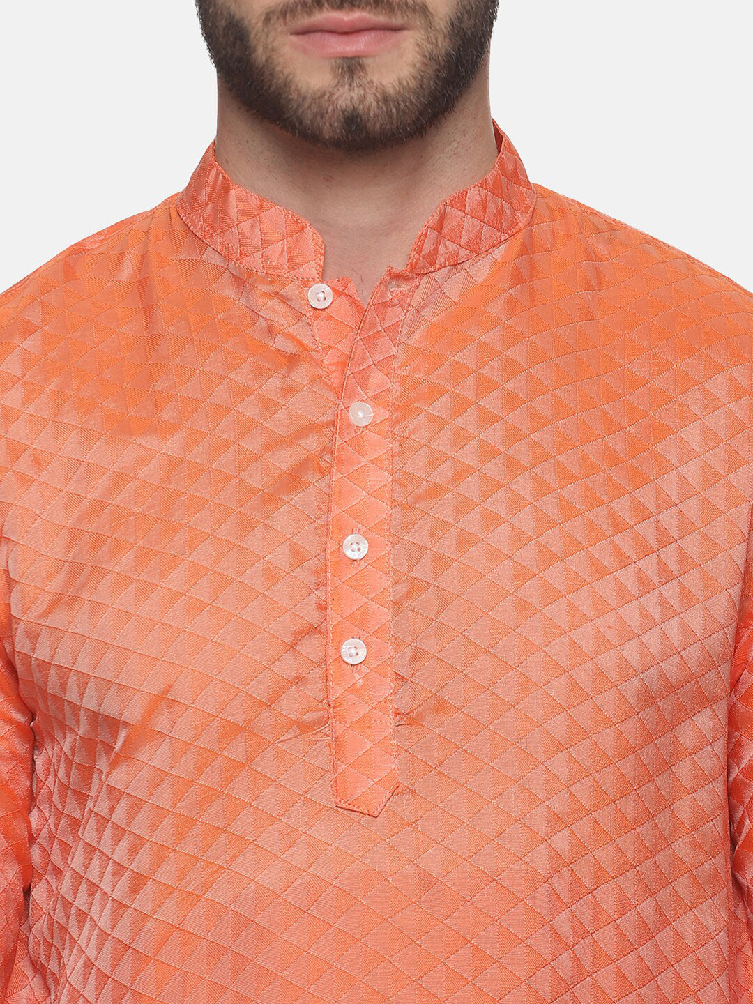 Sethukrishna Mens Orange Kurta with Dhoti Pants - Distacart