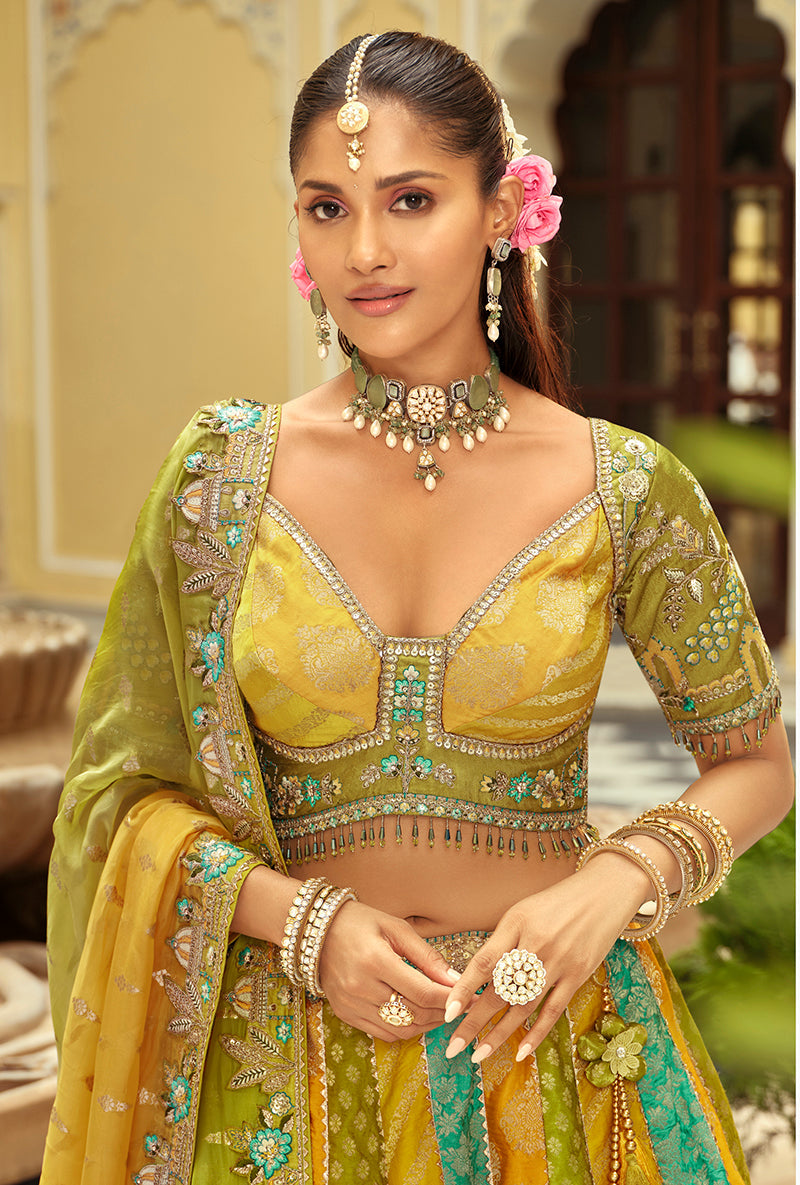 Monjolika Fashion Readymade Lehenga Choli Heavy Work Embroidered Silk In Multicolor - Distacart