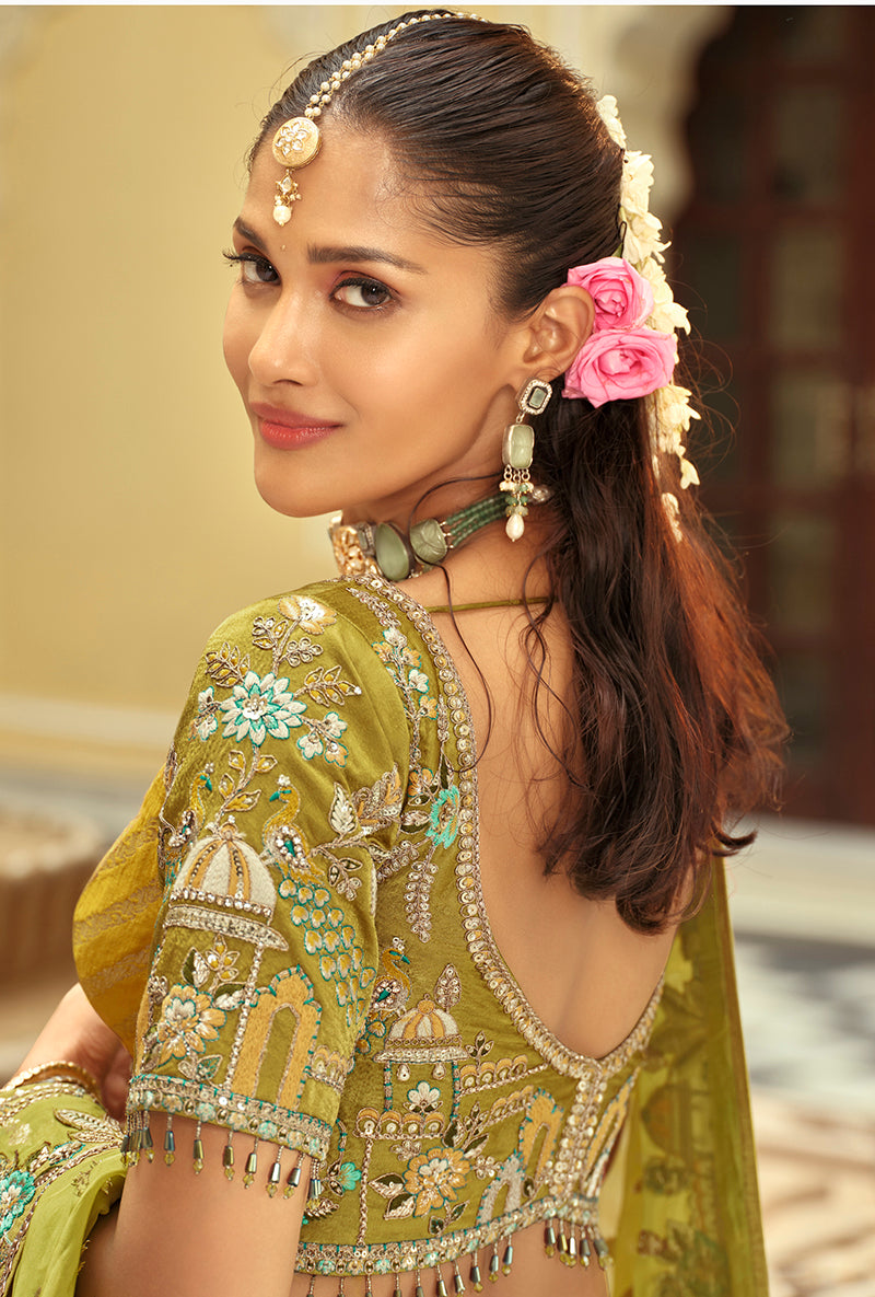 Monjolika Fashion Readymade Lehenga Choli Heavy Work Embroidered Silk In Multicolor - Distacart
