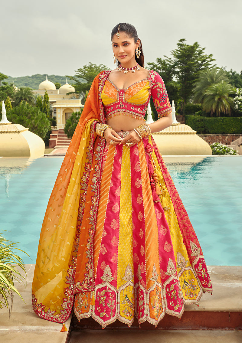Monjolika Fashion Readymade Lehenga Choli Heavy Work Embroidered Silk In Multicolor - Distacart