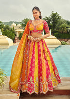 Monjolika Fashion Readymade Lehenga Choli Heavy Work Embroidered Silk In Multicolor - Distacart