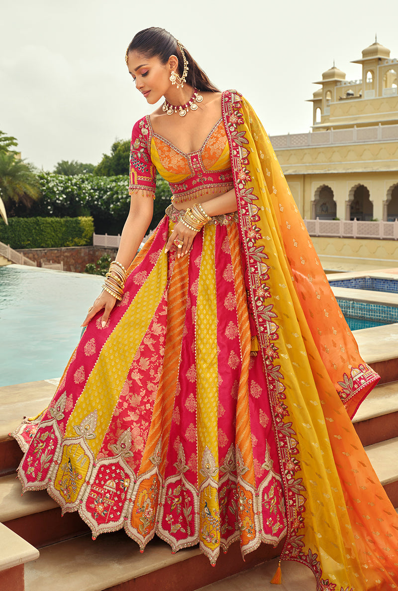 Monjolika Fashion Readymade Lehenga Choli Heavy Work Embroidered Silk In Multicolor - Distacart