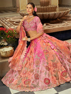 Monjolika Fashion Readymade Lehenga Choli Heavy Work Embroidered Silk In Pink