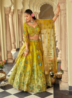 Monjolika Fashion Readymade Lehenga Choli Heavy Work Embroidered Silk In Lemon - Distacart