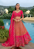 Monjolika Fashion Rani Pink Designer Embroidered Work Fancy Silk Wedding Lehenga Choli - Distacart