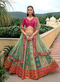 Monjolika Fashion Sea Green Designer Embroidered Work Fancy Silk Wedding Lehenga Choli - Distacart