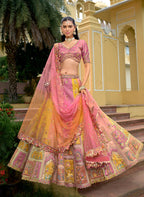 Monjolika Fashion Multicolor Designer Embroidered Work Fancy Silk Wedding Lehenga Choli