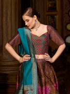Monjolika Fashion Brown Color Kanjivaram Silk Jacquard Designer Lehenga Choli - Distacart