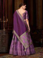 Monjolika Fashion Purple Color Kanjivaram Silk Jacquard Designer Lehenga Choli - Distacart