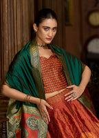 Monjolika Fashion Rust Color Kanjivaram Silk Jacquard Designer Lehenga Choli - Distacart
