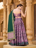 Monjolika Fashion Thread Work Jacquard Silk In Purple Lehenga Choli - Distacart