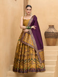 Monjolika Fashion Thread Work Jacquard Silk In Yellow Lehenga Choli - Distacart