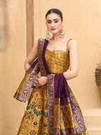Monjolika Fashion Thread Work Jacquard Silk In Yellow Lehenga Choli - Distacart