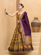 Monjolika Fashion Thread Work Jacquard Silk In Yellow Lehenga Choli - Distacart