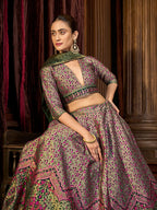 Monjolika Fashion Sea Green Trendy Kanjivaram Jacquard Woven Work Lehenga Choli - Distacart