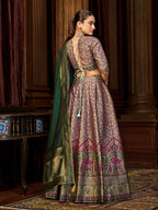 Monjolika Fashion Sea Green Trendy Kanjivaram Jacquard Woven Work Lehenga Choli - Distacart