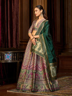 Monjolika Fashion Sea Green Trendy Kanjivaram Jacquard Woven Work Lehenga Choli - Distacart