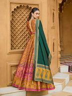 Monjolika Fashion Yellow Trendy Kanjivaram Jacquard Woven Work Lehenga Choli - Distacart