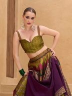 Monjolika Fashion Designer Lehenga Choli Jacquard Kanjivaram Silk In Mehendi Green - Distacart