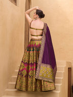 Monjolika Fashion Designer Lehenga Choli Jacquard Kanjivaram Silk In Mehendi Green - Distacart