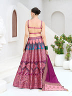 Monjolika Fashion Designer Lehenga Choli Jacquard Kanjivaram Silk In Pink - Distacart