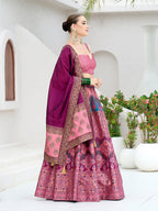 Monjolika Fashion Designer Lehenga Choli Jacquard Kanjivaram Silk In Pink - Distacart