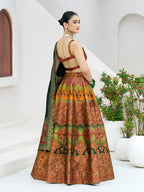 Monjolika Fashion Designer Lehenga Choli Jacquard Kanjivaram Silk In Rust - Distacart