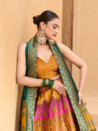 Monjolika Fashion Designer Lehenga Choli Jacquard Kanjivaram Silk In Yellow - Distacart