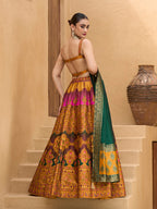 Monjolika Fashion Designer Lehenga Choli Jacquard Kanjivaram Silk In Yellow - Distacart