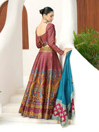 Monjolika Fashion Red Kanjivaram Jacquard Designer Lehenga Choli For Ceremonial