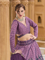 Monjolika Fashion Lavender Kanjivaram Jacquard Designer Lehenga Choli For Ceremonial - Distacart