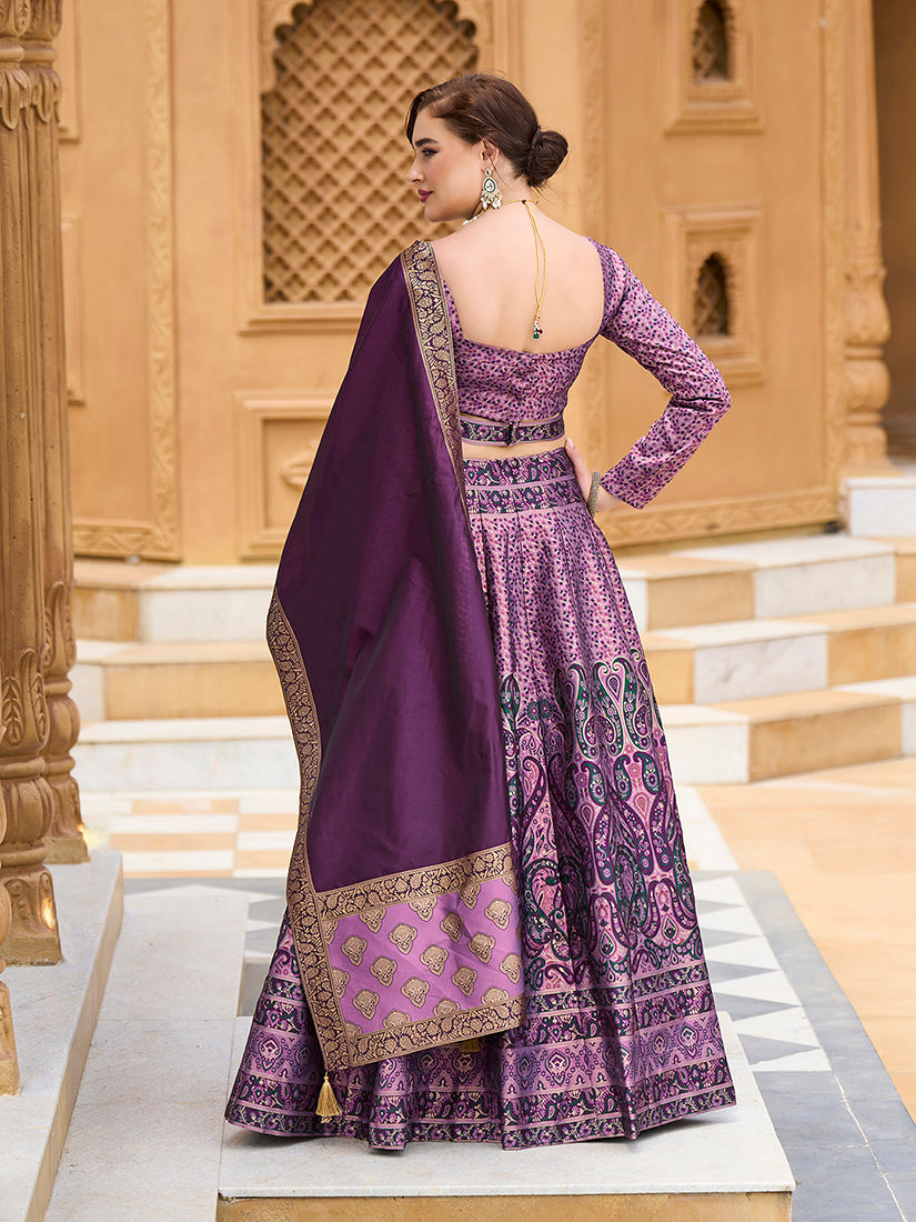 Monjolika Fashion Lavender Kanjivaram Jacquard Designer Lehenga Choli For Ceremonial - Distacart